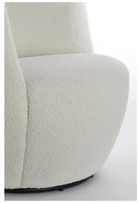 Бяло кресло от плат букле Senja – Light &amp; Living