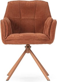 Теракотени тапицирани трапезни столове в комплект 2 бр. Keiko – Marckeric