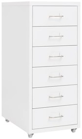 335916 vidaXL Мобилен офис шкаф, бял, 28x41x69 см, метал