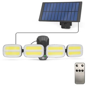 LED Соларен прожектор със сензор 4xLED/2,5W/6V IP65 + дистанционно