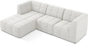 Бял ъглов диван от прежда с примки от букле (ляв ъгъл) Aloha – Makamii