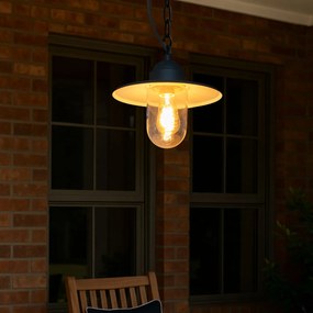 Ръстична висяща лампа за външен монтаж тъмно сива IP44 - Kansas graphite