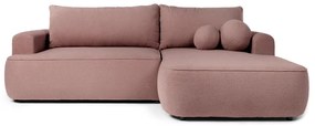 Светлорозов разтегателен ъглов диван от букле (десен ъгъл) Quinoa – Bonami Selection