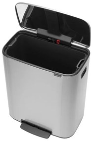 Кош за боклук Brabantia Bo Pedal 1003186, 60 л, Леко затваряне, Противоплъзгаща основа, Устойчив на пръстови отпечатъци, Инокс/Мат