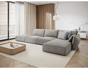 Светлосив ъглов диван (десен ъгъл) Vanda - Mazzini Sofas