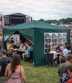 Градинска беседка, парти шатра 3 x 4 м със стени и прозорци Сив