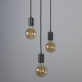 Интелигентен индустриален висящ аплик черен с WiFi G95 3-светлина - Facil