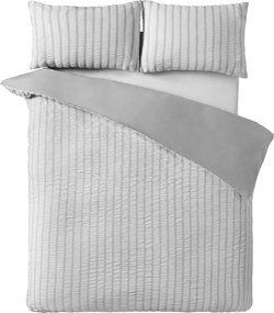 Сиво единично спално бельо 135x200 cm So Soft Seersucker Stripe – Catherine Lansfield