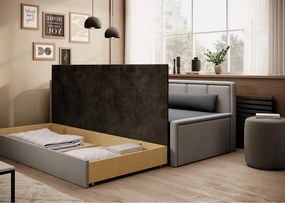 Сив шенилов разтегателен диван с място за съхранение 214 cm Fulgeo – ELTAP