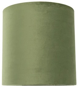 Абажур от кадифе зелен 25/25/25 със златен интериор