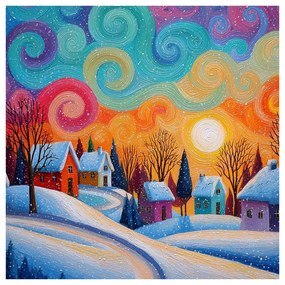 Картина на платно – Празнична вечер в планината