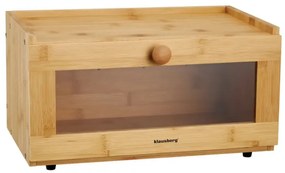 Кутия за хляб Klausberg KB 7923, 35.5 см, Акрилно прозорче, Бамбук, Кафяв