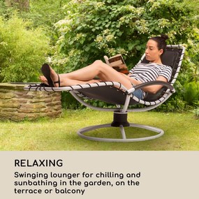 Blumfeldt The Chiller, люлеещ се шезлонг, 77 x 85 x 173 cm, 360 Comfort, ComfortMesh, черен