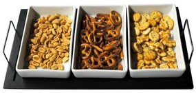 Комплект купички с поднос TORO, 3 части, керамика/дърво