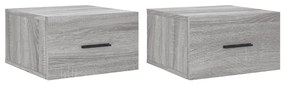 829865 vidaXL Нощни шкафчета за стенен монтаж, 2 бр, сив сонома, 35x35x20 см