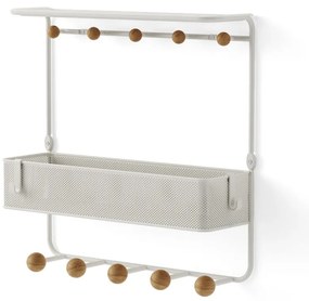Бяла метална стенна закачалка с рафт Estique - Umbra