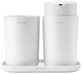 Комплект аксесоари за баня Brabantia ReNew 1003492, 3 части, 250 мл, Устойчиви на корозия, Бял