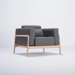 Фотьойл от дъбово дърво с тъмносива текстилна седалка Fawn - Gazzda