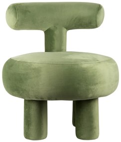 Светлозелено кадифено кресло Abrazo – Leitmotiv