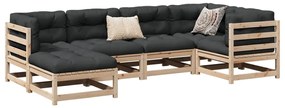 3299519 vidaXL Градински комплект диван от 6 части, бор масив