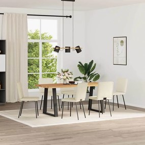 3315565 vidaXL Трапезни столове, 6 бр, кремави, кадифе