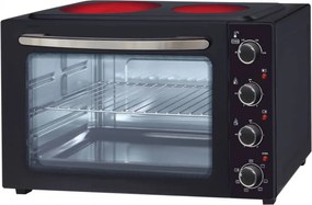 Втора ръка: Готварска печка с керамичен плот Oliver Voltz OV51441E45, 4300 W, 45L, 90-230C, Вентилатор, Осветление, Черен