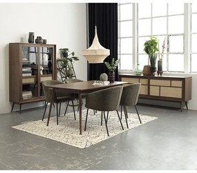Тапициран трапезен стол с подлакътници в цвят каки Easton – Unique Furniture