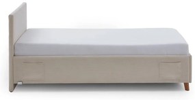 Бежово тапицирано детско легло 90x200 cm с място за съхранение с включена подматрачна рамка Cool – Meise Möbel