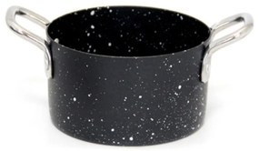 Horecano - Мини тенджерка за сервиране с незалепващо мраморно покритие 9x5,25см 350мл черна (SG-70225(C)