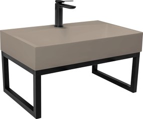 Мивка от конгломерат Rea GOYA TAUPE 70CM + стелаж
