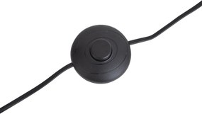 Vloerlamp zwart met zwarte ovale kap 50cm - Thijmen