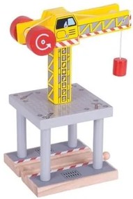 Bigjigs - Дървен жълт кран