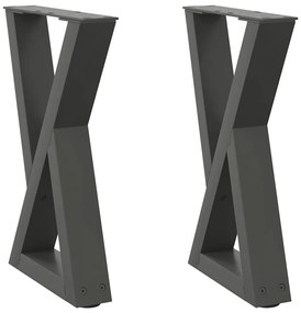 4012698 vidaXL Крака за масичка за кафе, 2 бр., антрацит, 28 x (42-43,3) см, стомана
