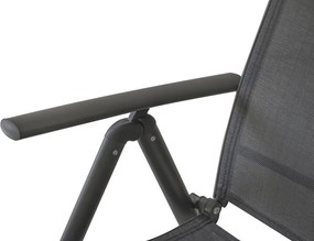 Комплект от 2 черни градински стола, регулируеми в 7 позиции