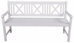 Бяла градинска пейка от масивно дърво Malmö – Garden Pleasure