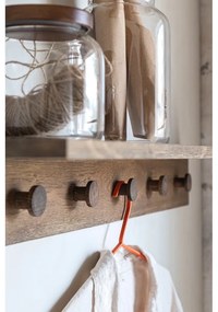 Кафява стенна закачалка от масивен дъб с рафт 90 cm Showcase – Mette Ditmer Denmark