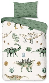 Зелено-бежово памучно детско спално бельо за детско креватче 100x135 cm Gabi – Good Morning