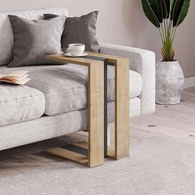 Muju меламинов страничен масичка в естествен бук/антрацит цвят 30x40x57см.