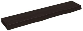 363799 vidaXL Стенен рафт тъмнокафяв 100x20x6 см обработен масивен дъб