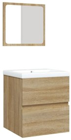 3114173 vidaXL Шкаф за баня с мивка и огледало, дъб сонома