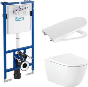 Комплект за WC, Duplo 4 в 1, Ona Rimless (бутон по избор), A890090020 + A346687000 + A801E12001