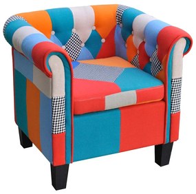 241027 vidaXL Фотьойл с пачуърк дизайн, текстил