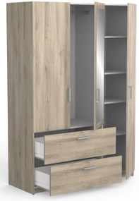 Гардероб Coben Трикрилен-дъб