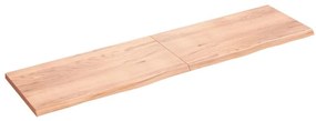 363728 vidaXL Стенен рафт светлокафяв 200x50x(2-4) см обработен масивен дъб