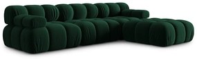 Зелен ъглов диван от кадифе Bellis - Micadoni Home