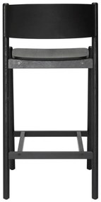 Черен бар стол от декор от дъб (височина на седалката 75 cm) Oblique – Hübsch