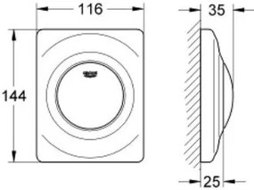 Задействаща плоча Grohe Surf-Satine Matte