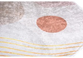 Миещ се кръгъл килим в оранжево и кремаво ø 80 cm Yuvarlak - Vitaus