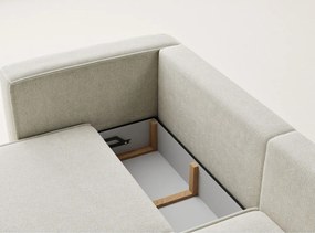 Кремав шенилов сгъваем/с място за съхранение ъглов диван (десен ъгъл) Velto – Maison de Rêve