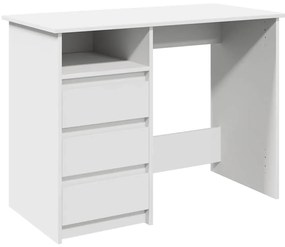 860463 vidaXL Бюро, бяло, 102x50x75 см, инженерно дърво